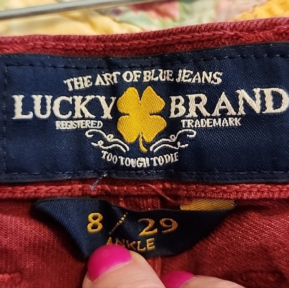 NEW Lucky Brand Sofia Skinny Ankle Velvet Cherry Jeans Winter Denim Bohemian - Picture 9 of 16